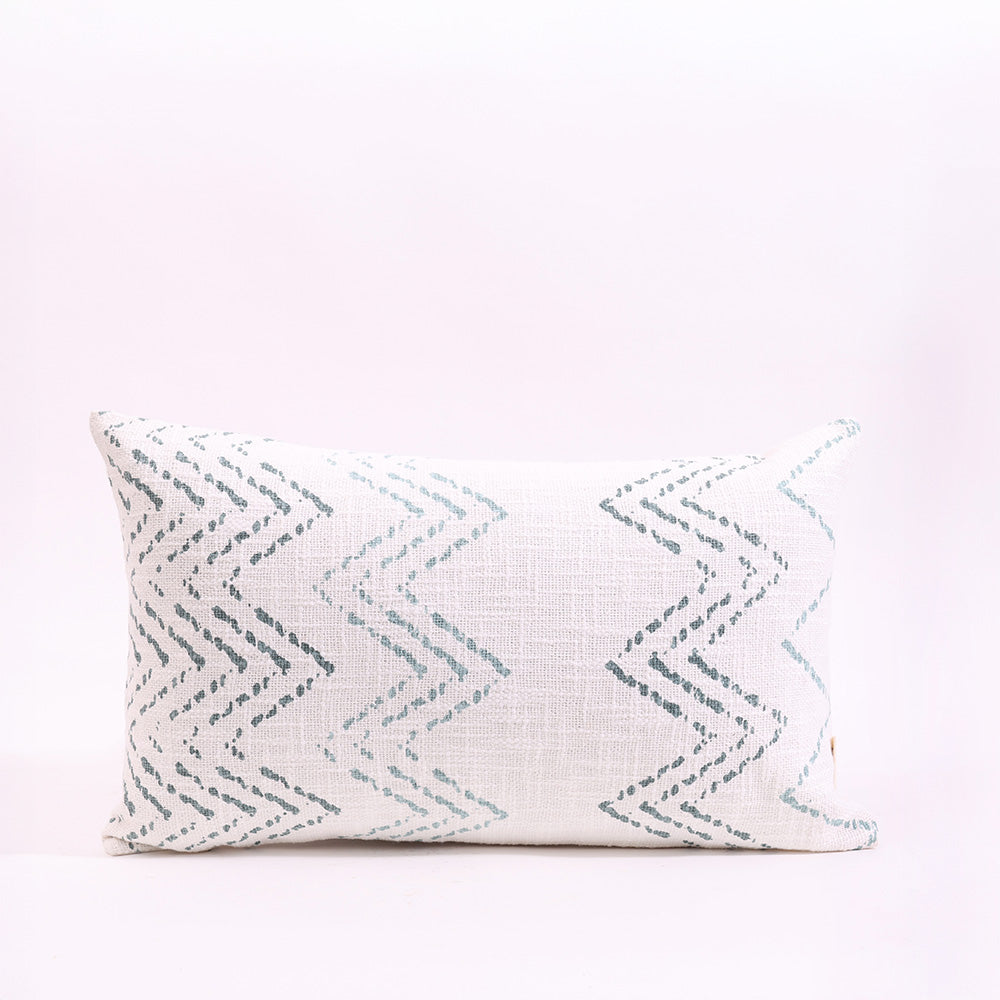 Chevron Printed Rectangular Cushion Cover 30x50cm - Blue Hue