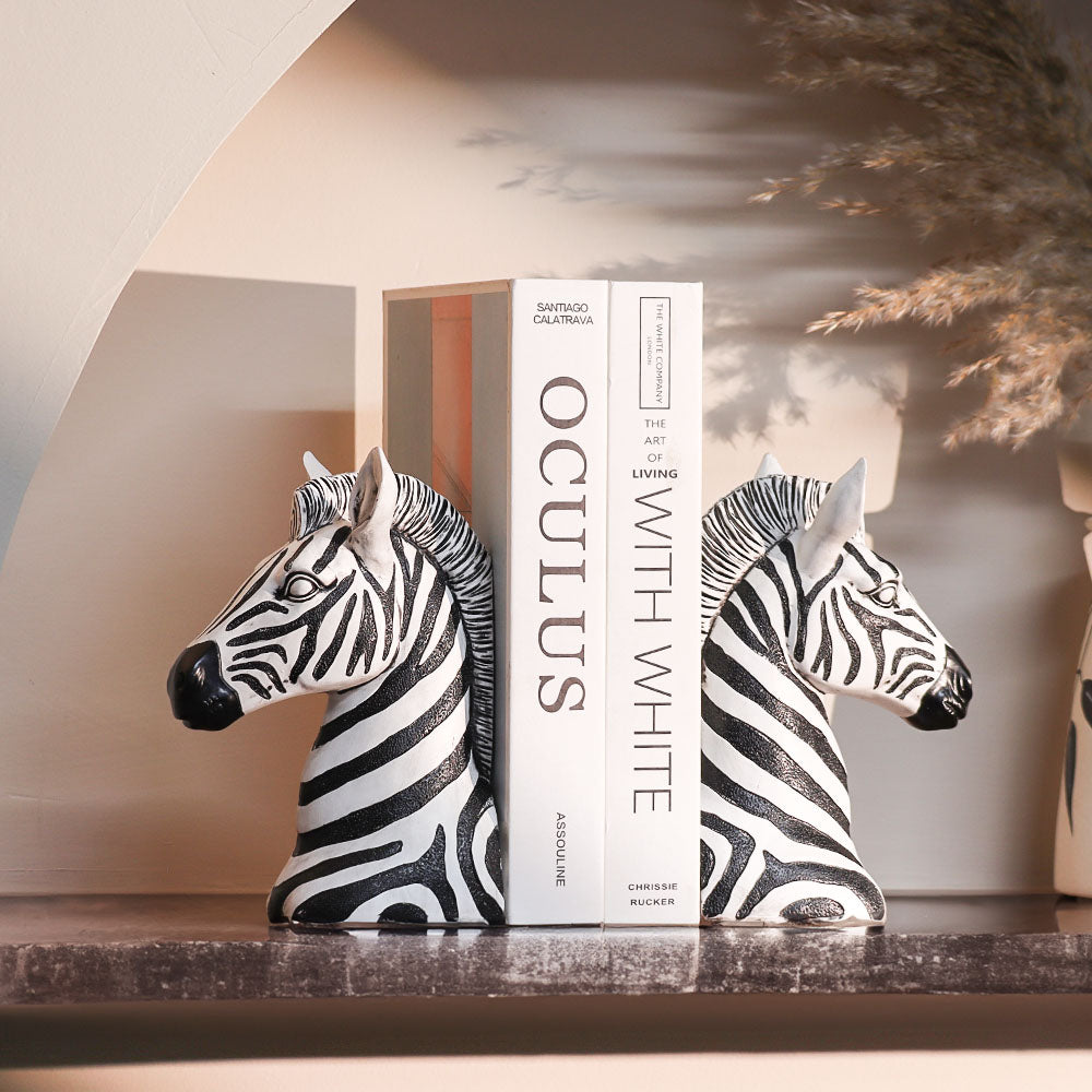 Ray Zebra Bookends, Set of 2