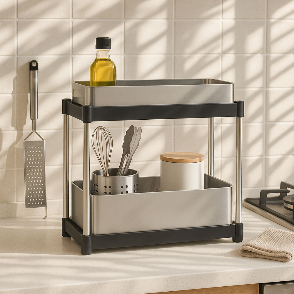 Zeno 2-Tier Sliding Storage Organizer