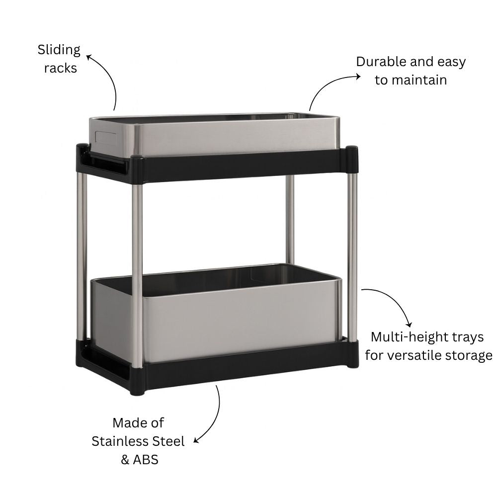 Zeno 2-Tier Sliding Storage Organizer