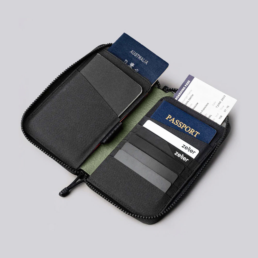 Alpaka Zip Passport Wallet - Axogrid Black