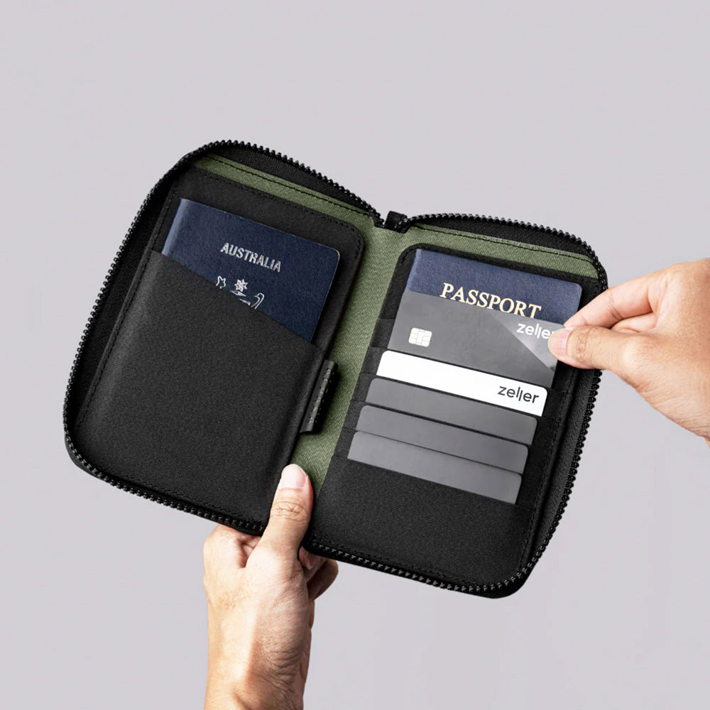 Alpaka Zip Passport Wallet - Axogrid Black