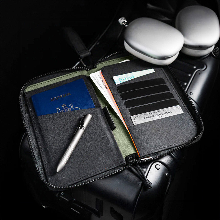 Alpaka Zip Passport Wallet - Axogrid Black