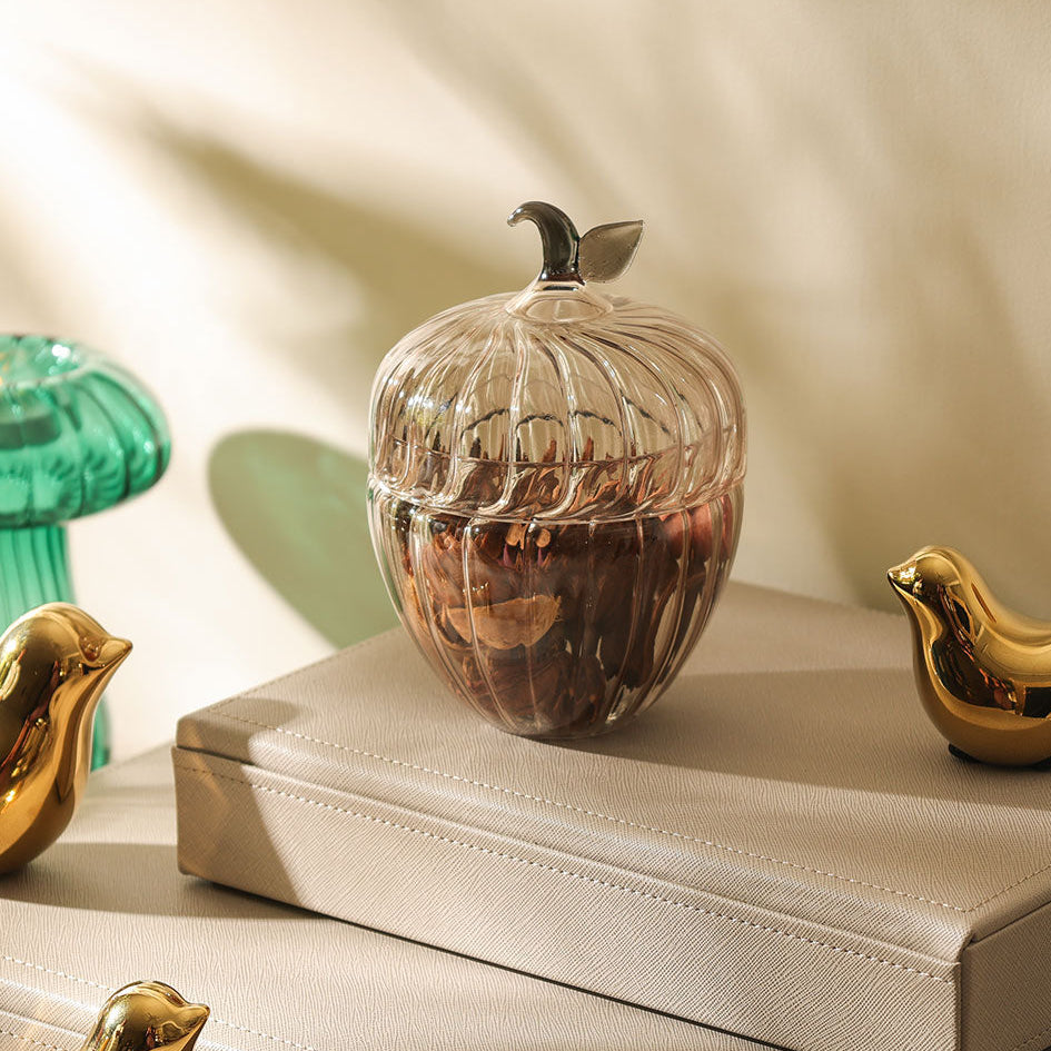 Zucca Glass Decorative Jar - Smoke