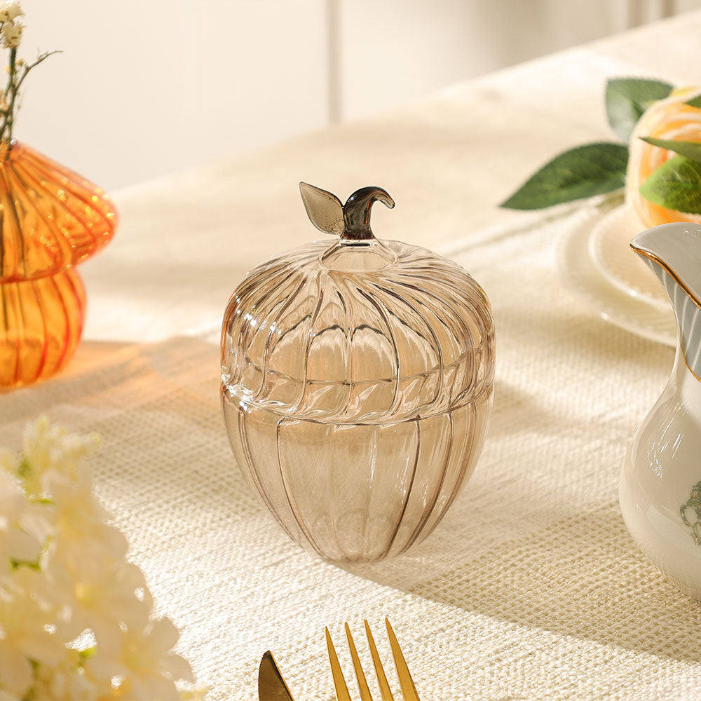 Zucca Glass Decorative Jar - Smoke