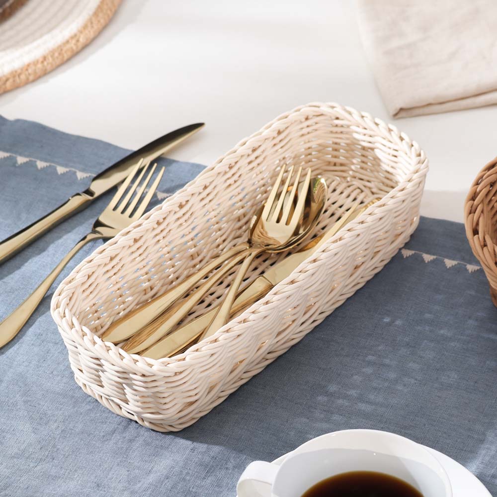 Zuri Rectangular Basket Small - Ivory