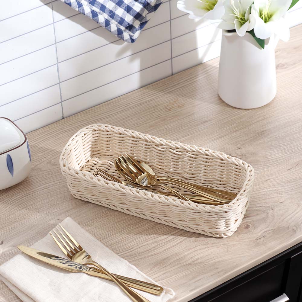 Zuri Rectangular Basket Small - Ivory