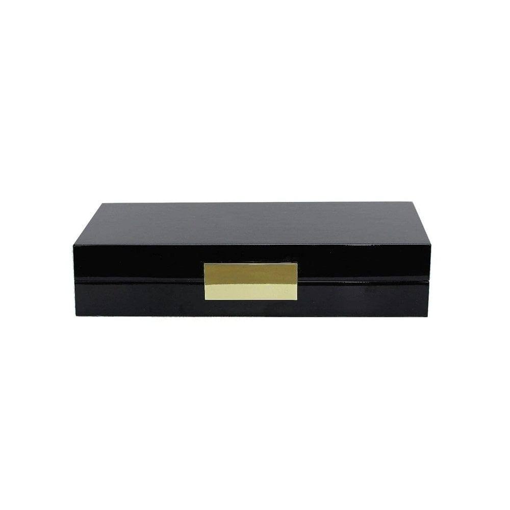 Addison Ross Lacquer Jewellery Box Small - Black Gold