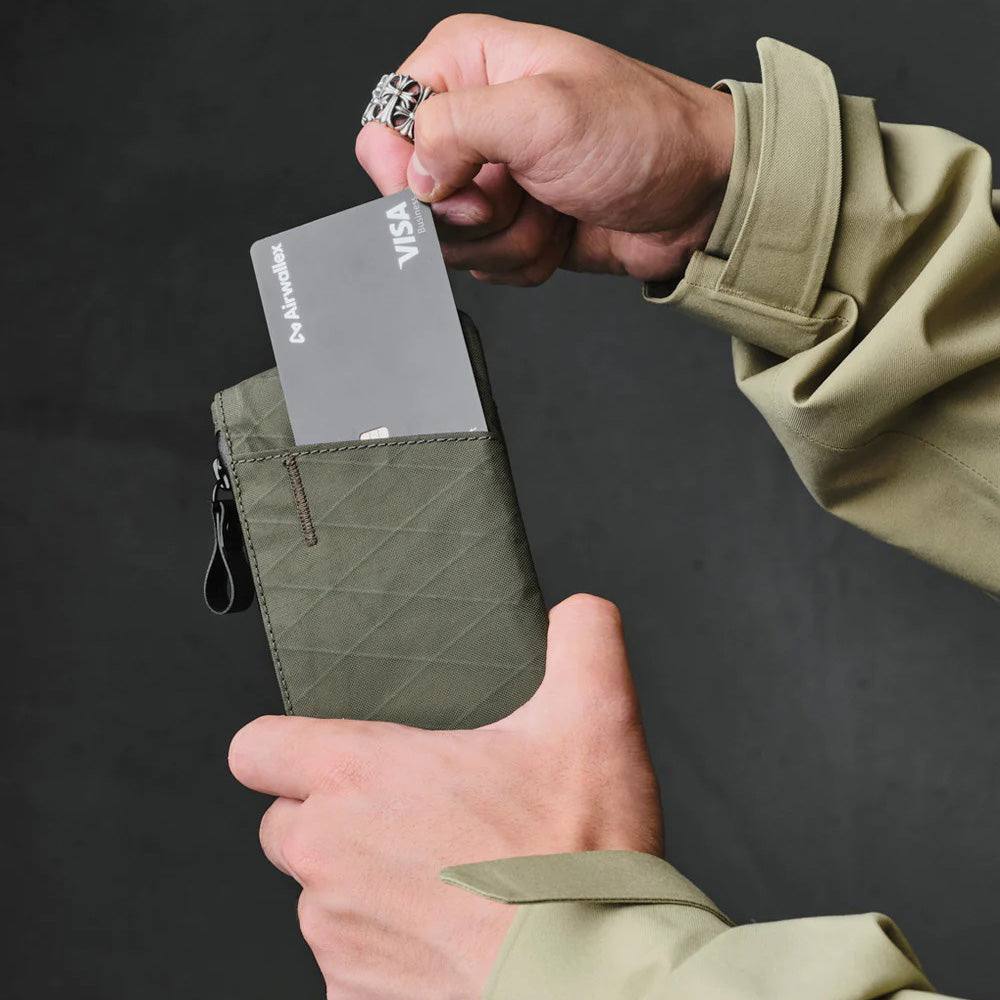 Alpaka Zip Card Holder - Dark Green VX21