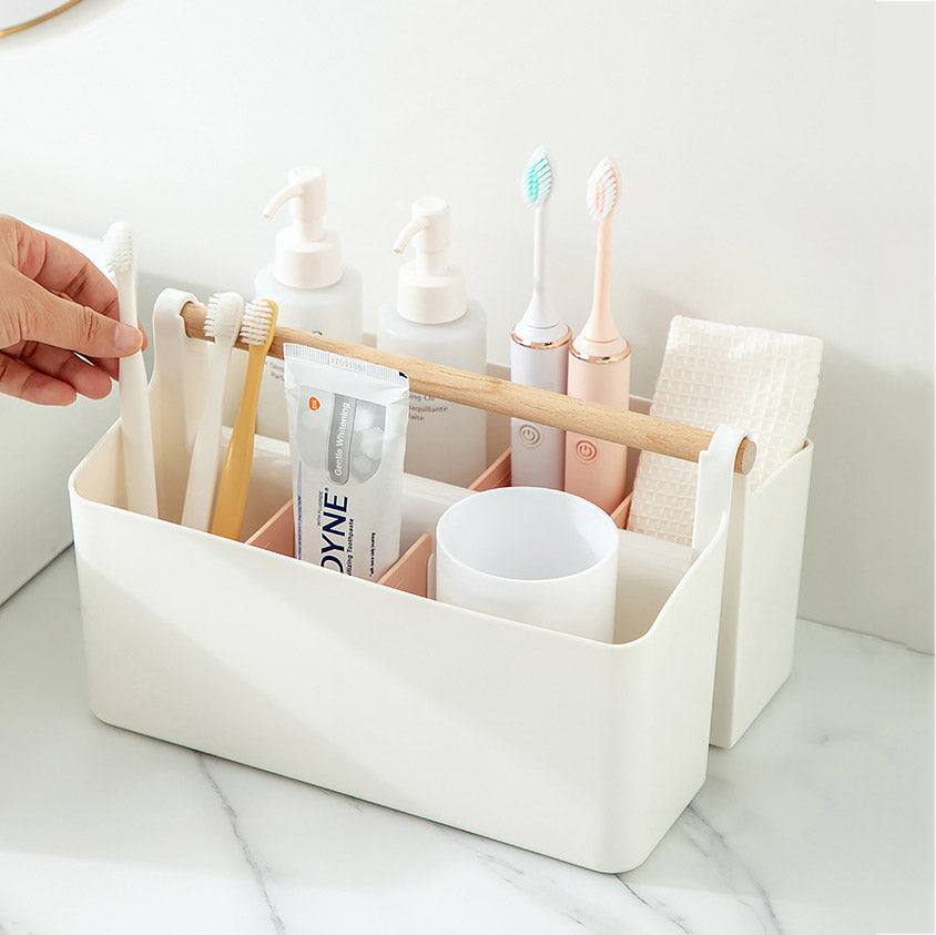 Arhat Organizers Storage Caddy with Adjustable Dividers - White