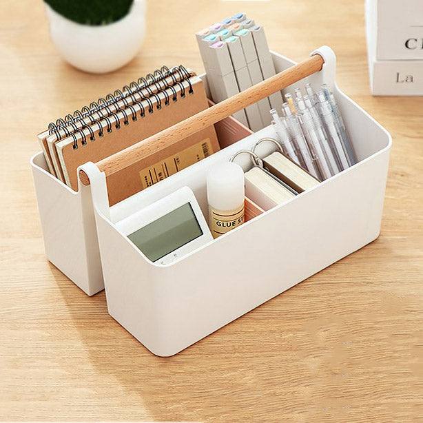 Arhat Organizers Storage Caddy with Adjustable Dividers - White