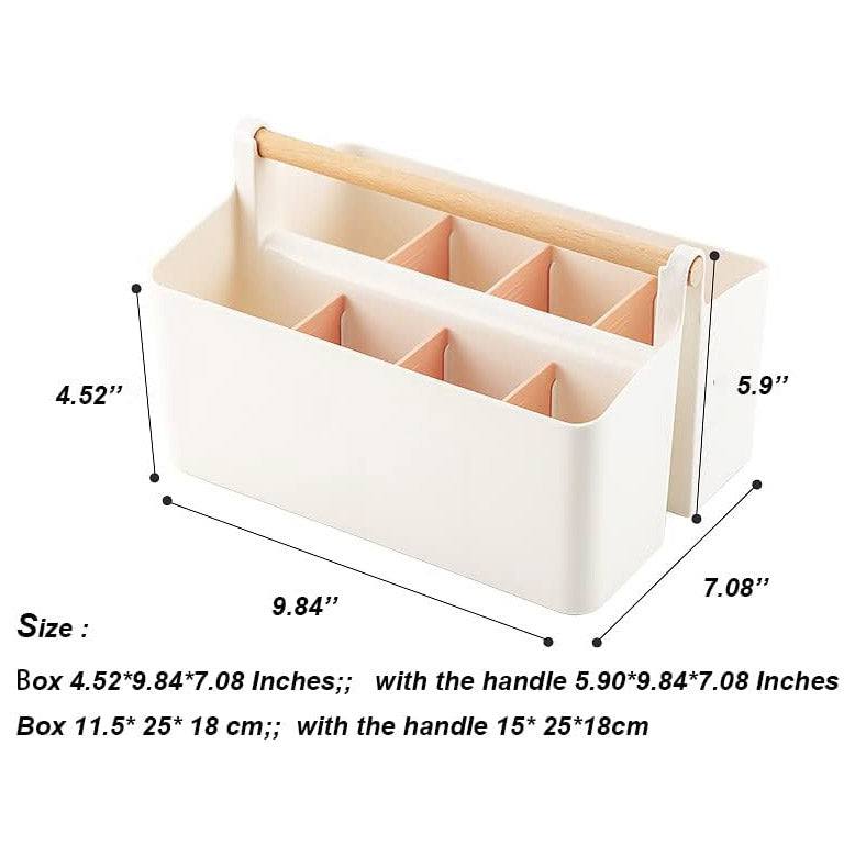 Arhat Organizers Storage Caddy with Adjustable Dividers - White