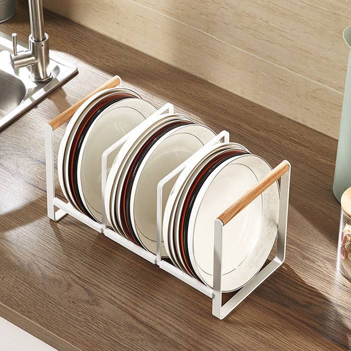 Arhat Organizers Three Compartment Plate Rack - White