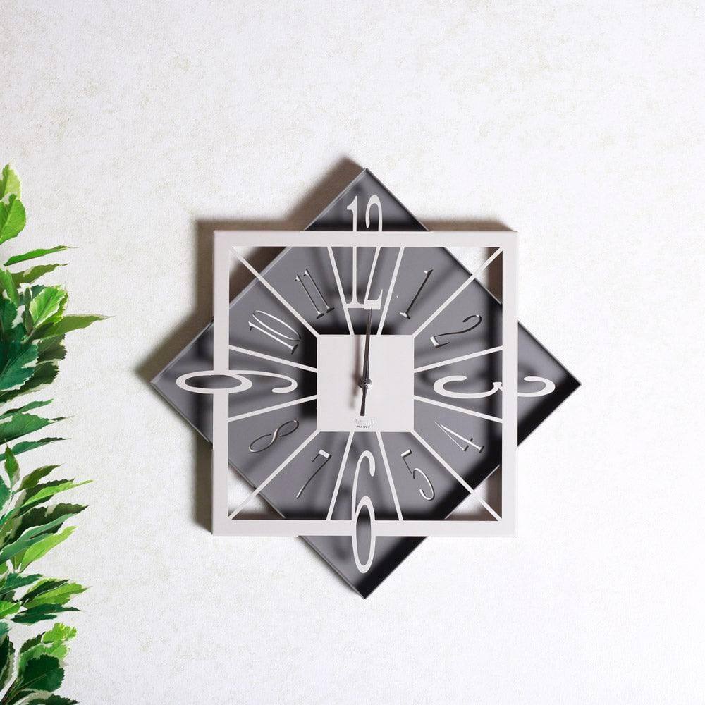 Arti & Mestieri Italy Rumba Rhomboid Wall Clock - Ivory & Mud