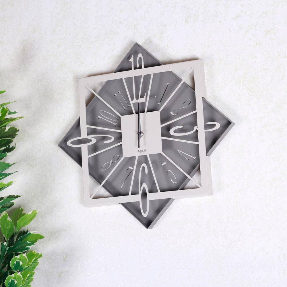 Arti & Mestieri Italy Rumba Rhomboid Wall Clock - Ivory & Mud