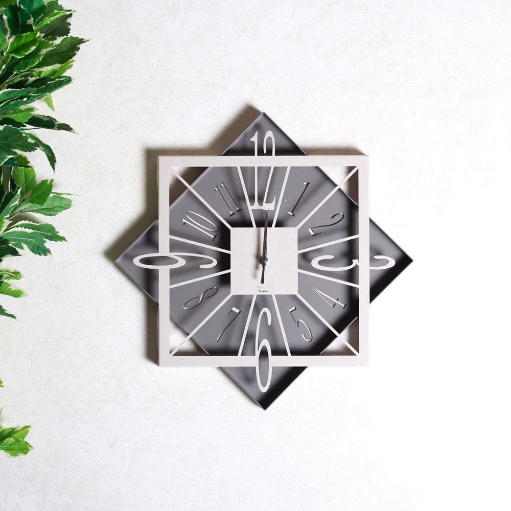 Arti & Mestieri Italy Rumba Rhomboid Wall Clock - Ivory & Mud