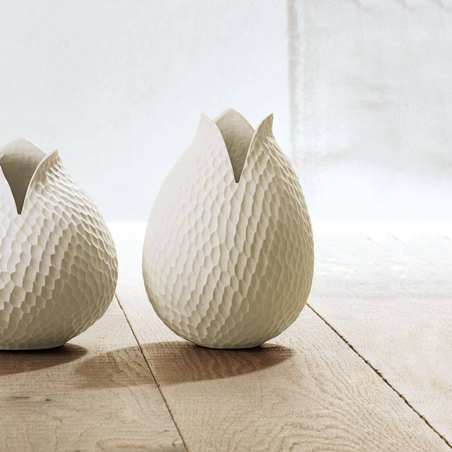 ASA Selection Carve Leaf Vase Tall - Cream