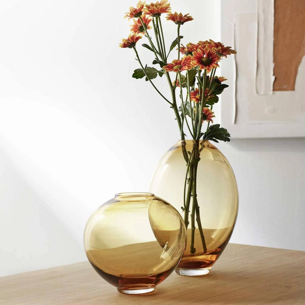 ASA Selection Mara Round Glass Vase - Amber