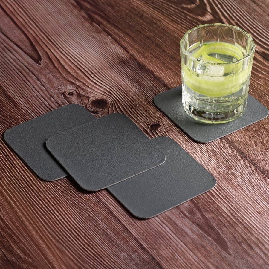 ASA Selection Optic Grain Square Coasters, Set of 4 - Basalt