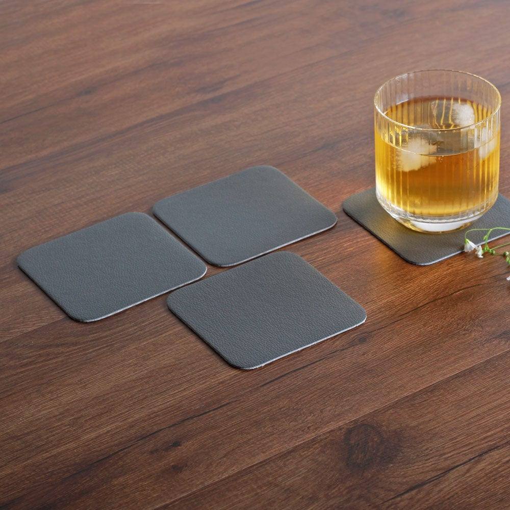 ASA Selection Optic Grain Square Coasters, Set of 4 - Basalt