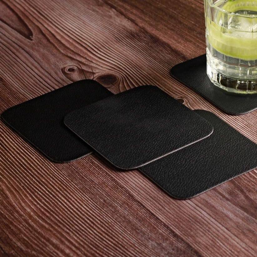 ASA Selection Optic Grain Square Coasters, Set of 4 - Black