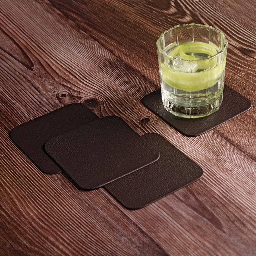 ASA Selection Optic Grain Square Coasters, Set of 4 - Chocolate