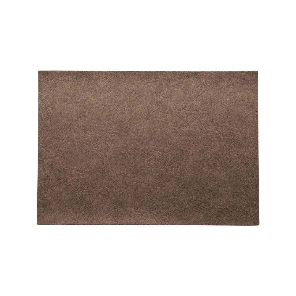 ASA Selection Rectangular Faux Leather Placemats, Set of 2 - Nougat