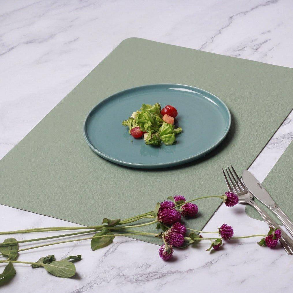 ASA Selection Rectangular Fine Faux Leather Placemats, Set of 2 - Mint