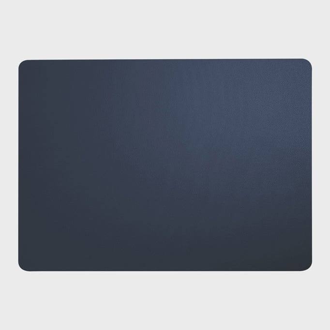 ASA Selection Rectangular Fine Faux Leather Placemats, Set of 2 - Navy