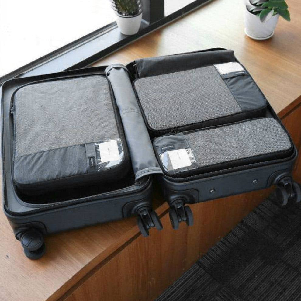 BAGSMART Set Da 6 Cubi Di Imballaggio A Compressione Per Valigia – Organizer Da Viaggio Con Strisce A V