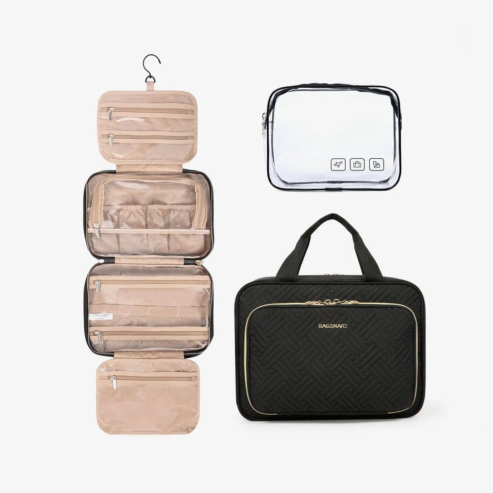 Bagsmart Dual Zip Travel Makeup Organiser - Black