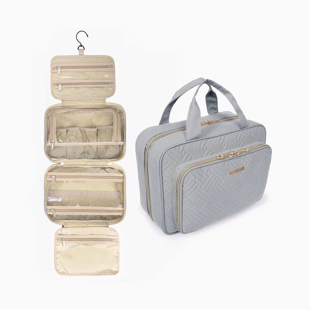 Bagsmart Dual Zip Travel Makeup Organiser - Grey