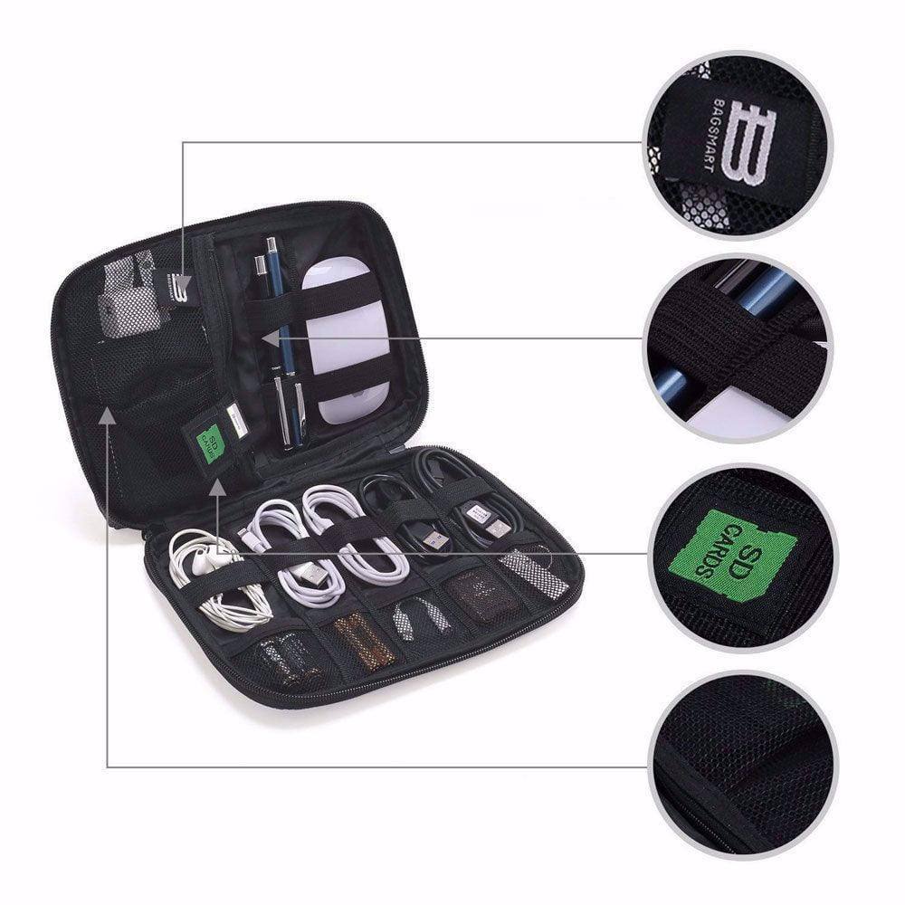 Bagsmart Electronics Organiser, Small - Heather Black