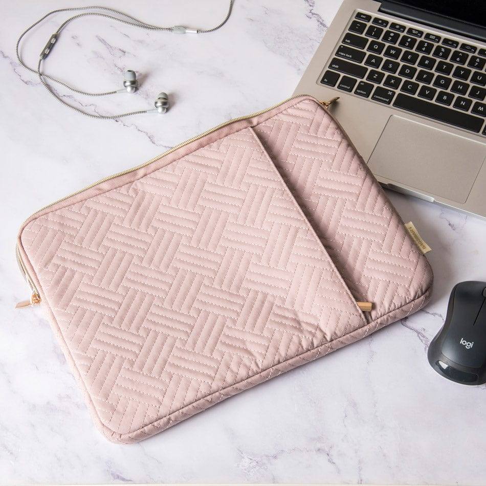 Quilted Laptop Case - Pink - Kids