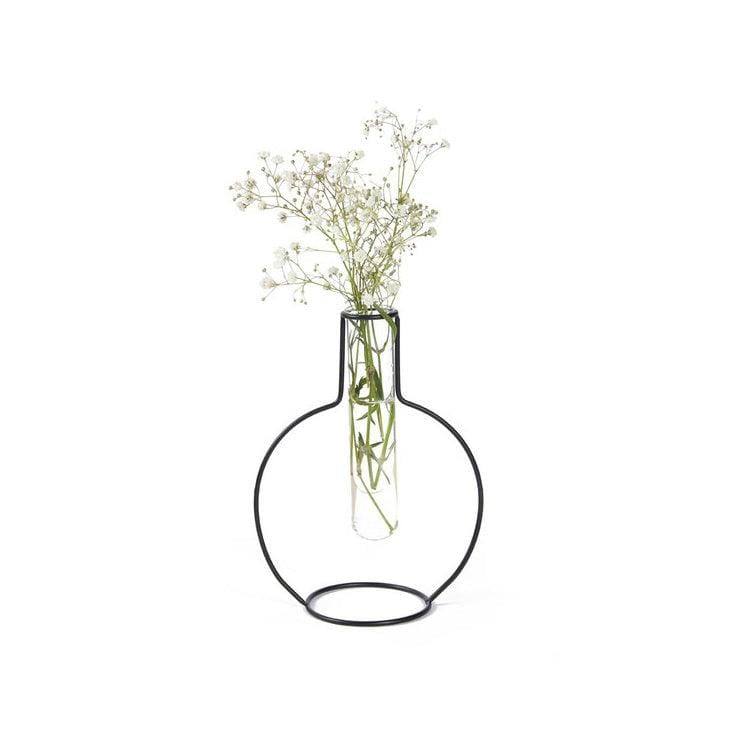 Balvi Silhouette Round Tube Vase Small - Black