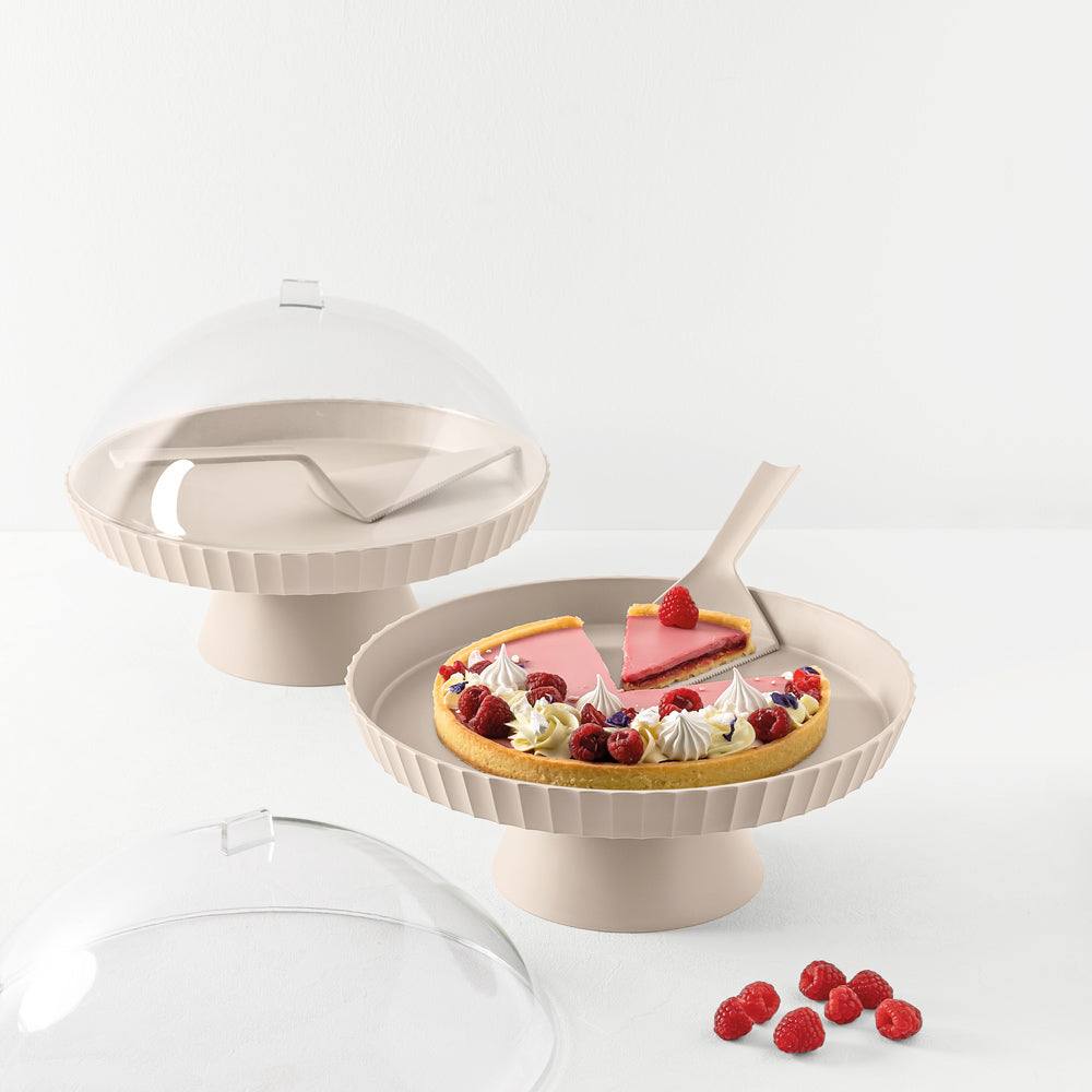 Blim Plus Italy Agora Cake Stand with Cover - Moka Grey