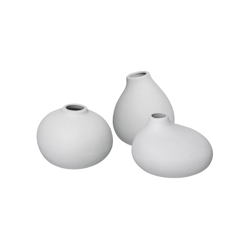 Blomus Germany Nona Porcelain Mini Vases, Set of 3 - Micro Chip