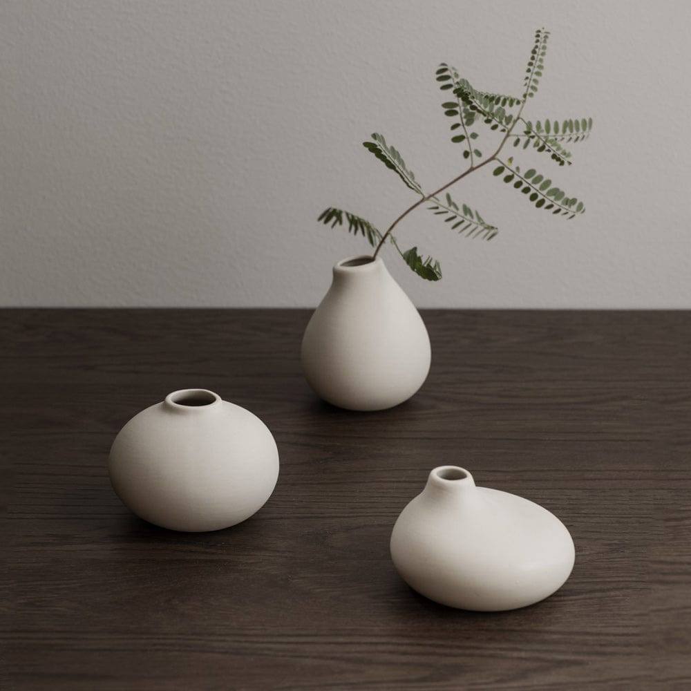 Blomus Germany Nona Porcelain Mini Vases, Set of 3 - White