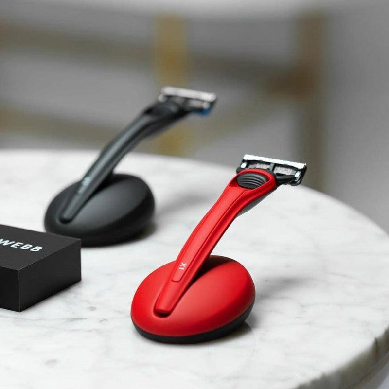 Bolin Webb X1 Fusion Razor & Stand Set - Matte Red Special Edition
