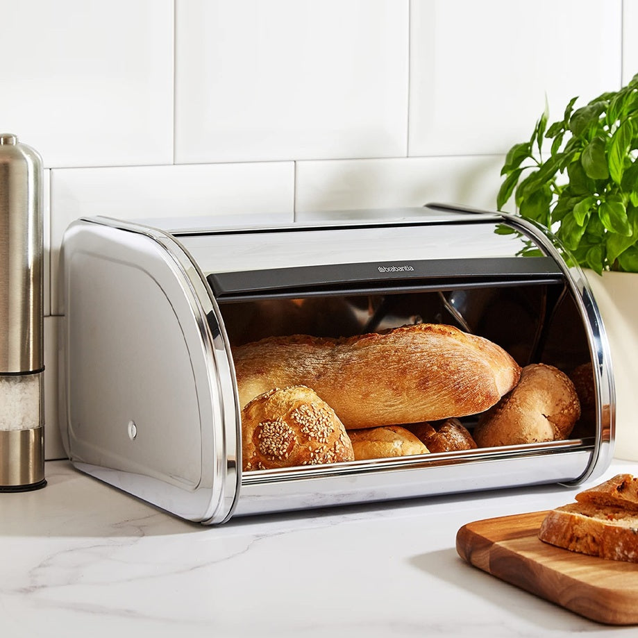 Roll Top Bread Bin Medium - Matte Steel