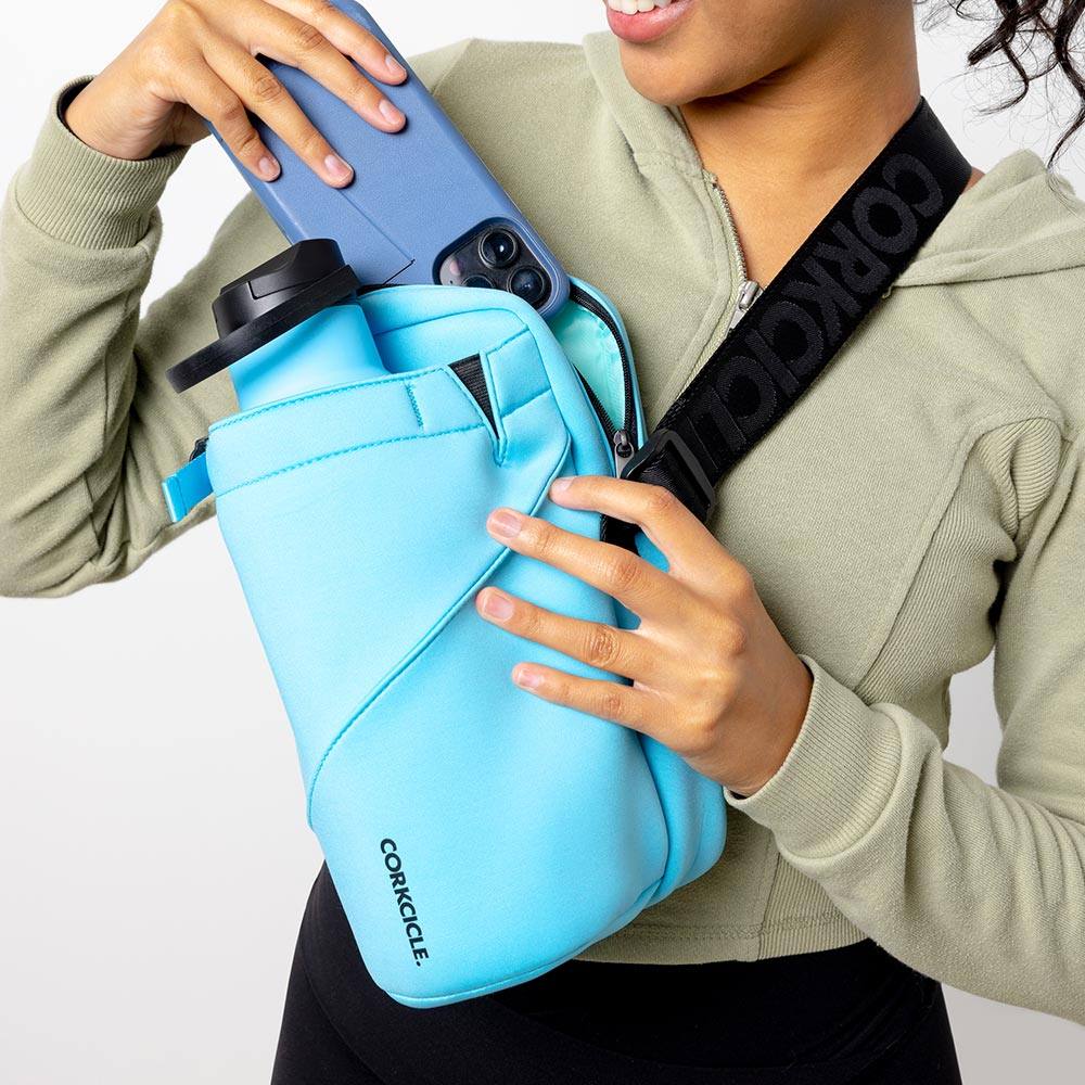 Corkcicle USA Crossbody Water Bottle Sling Bag - Santorini Neoprene