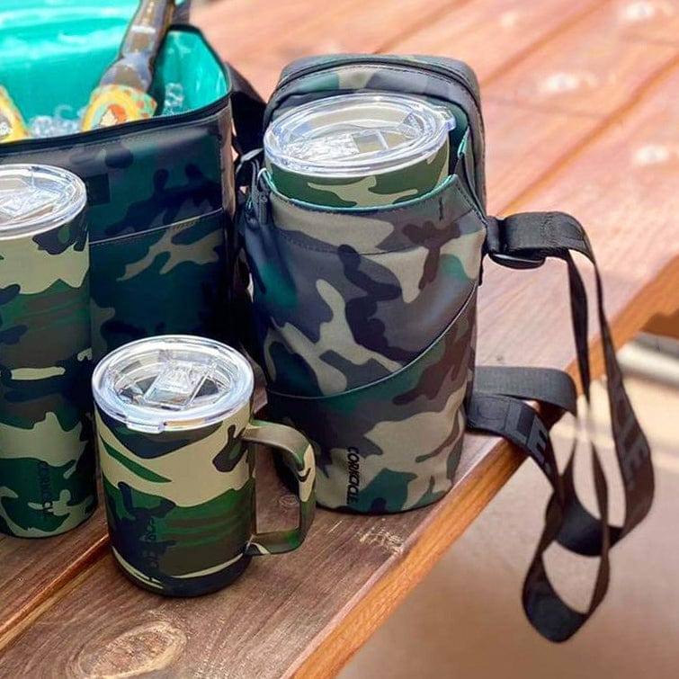 Corkcicle USA Crossbody Water Bottle Sling Bag - Woodland Camo