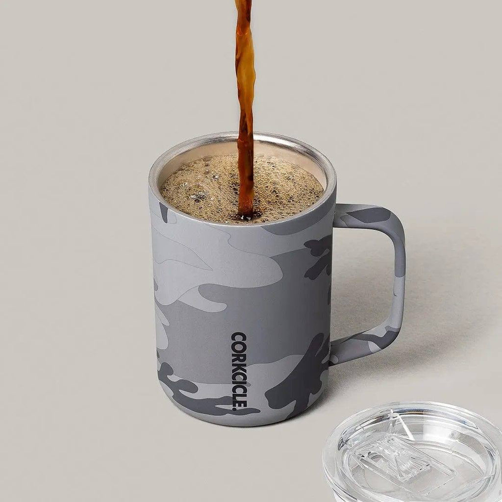 Corkcicle Camo 22 Ounce Coffee Mug Triple Insulated Stainless Steel Cup  with Clear Lid and Silicone …See more Corkcicle Camo 22 Ounce Coffee Mug