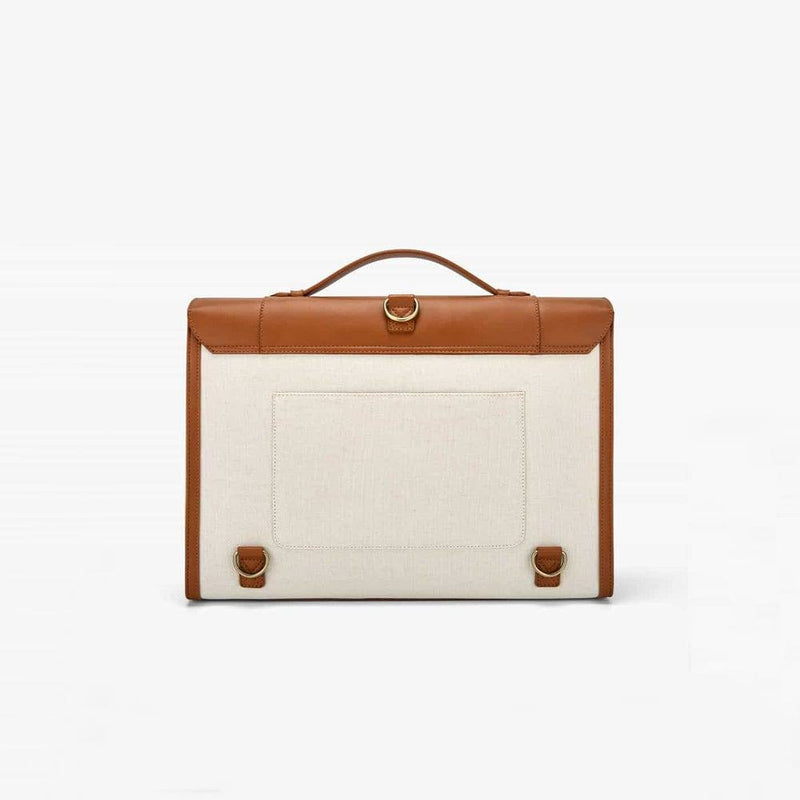 Ecosusi Julie Vintage Briefcase Beige Brown Modern Quests 