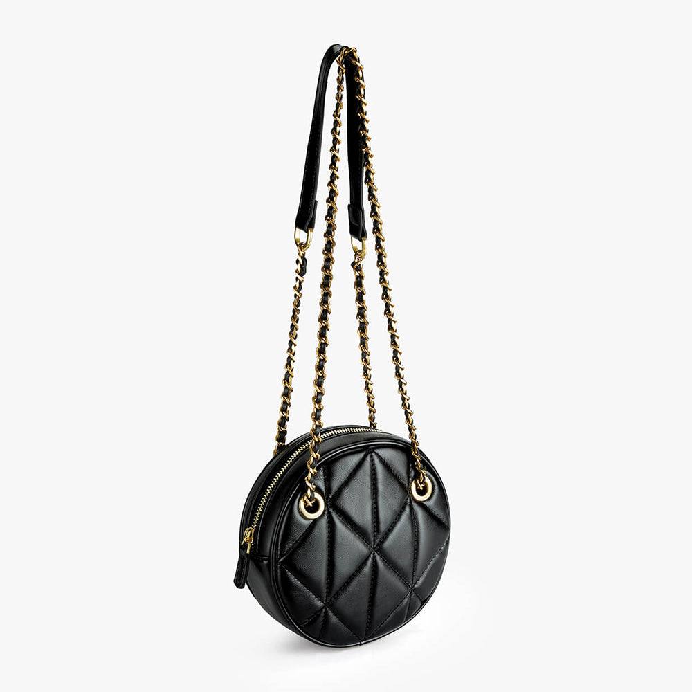 Ecosusi Melody Quilted Round Bag - Black