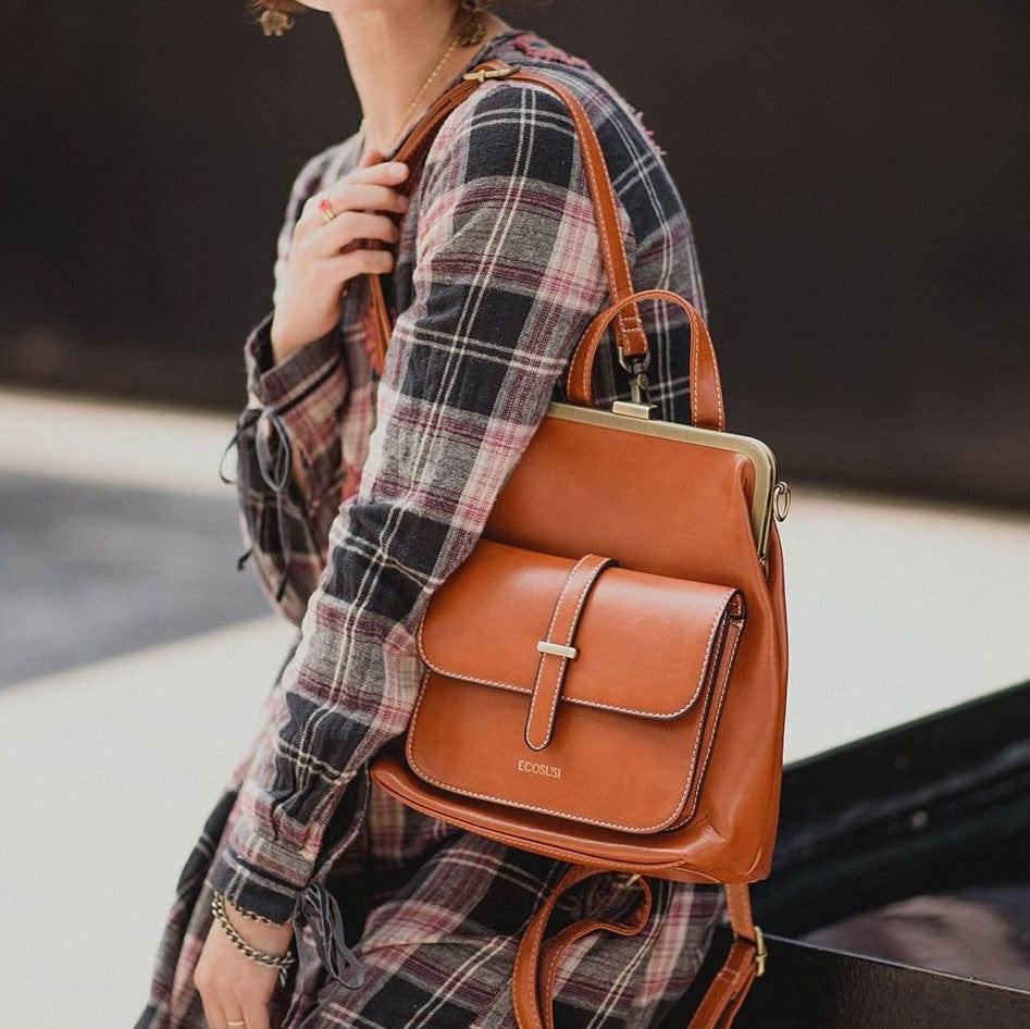 Ecosusi Petite Vintage Backpack - Tan