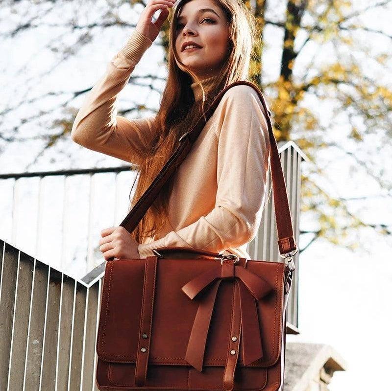 Ecosusi Vintage Bow Briefcase - Brown