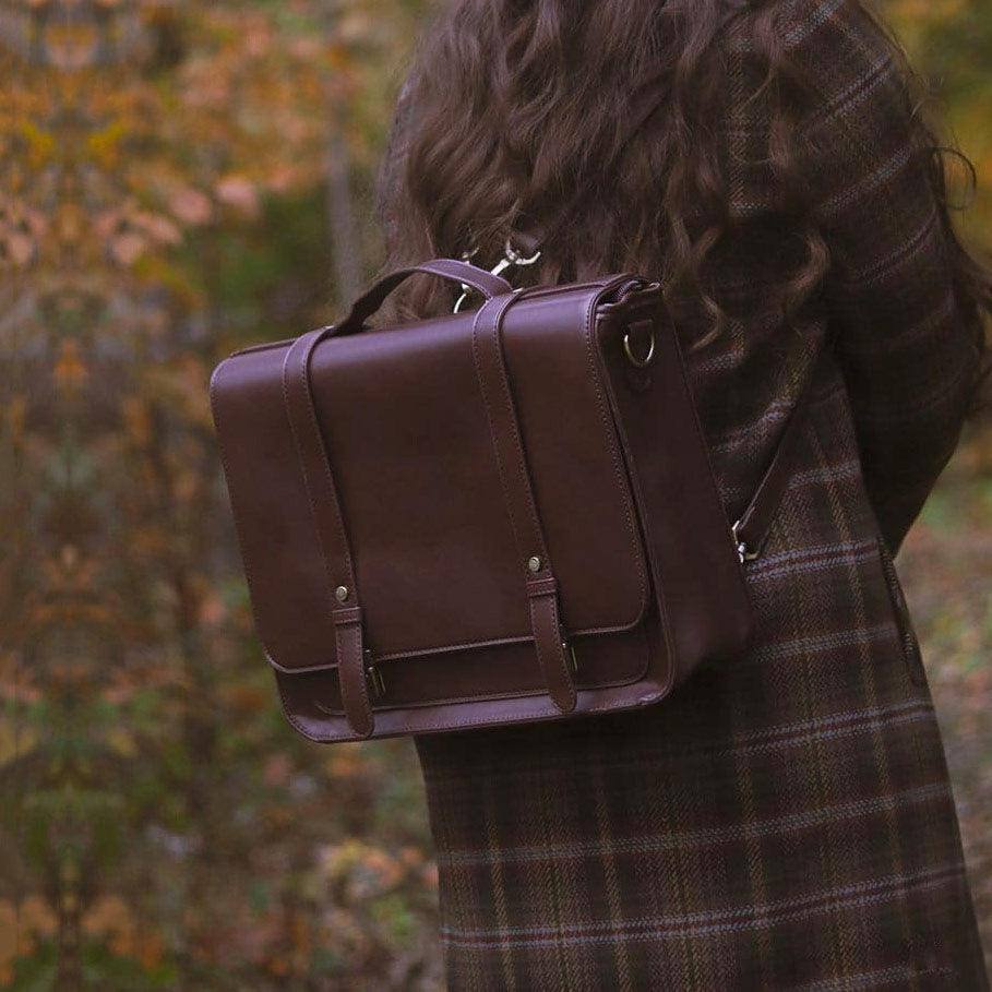 Ecosusi Vintage Bow Briefcase - Coffee Brown