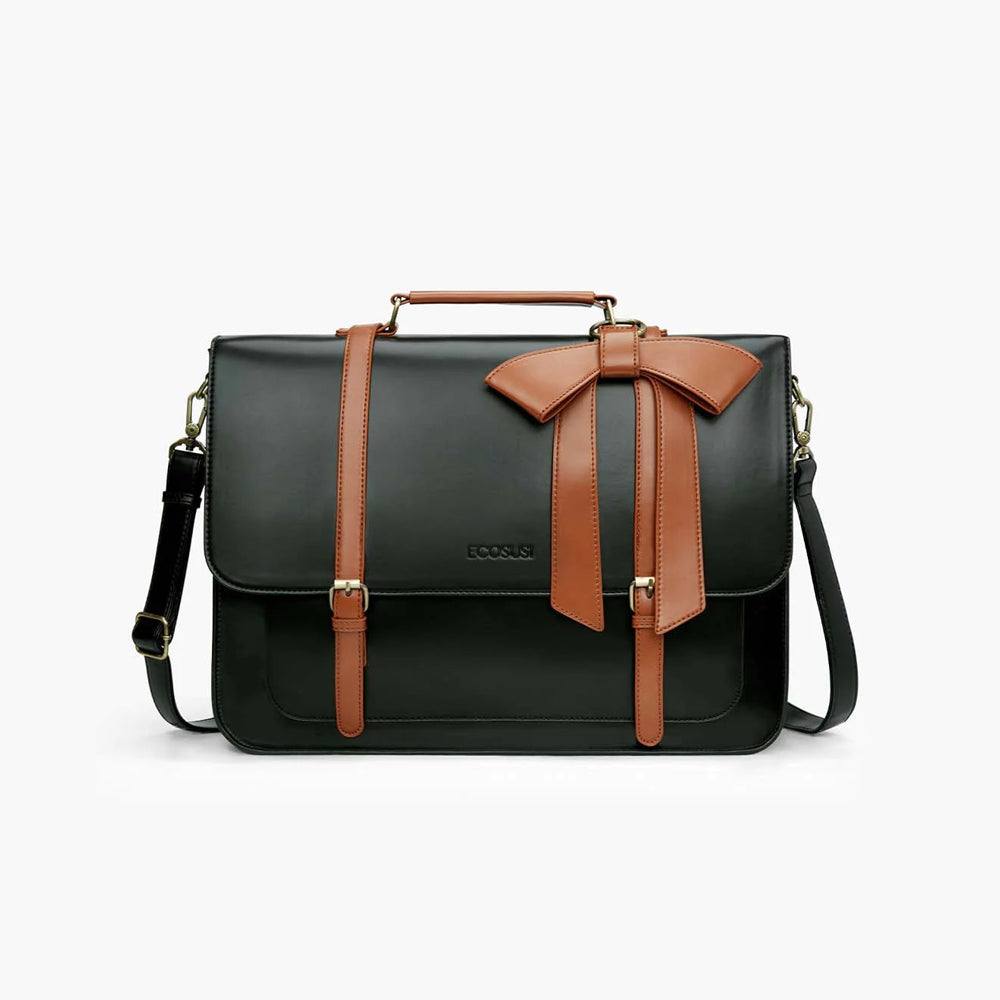 Ecosusi Vintage Bow Briefcase Large - Black