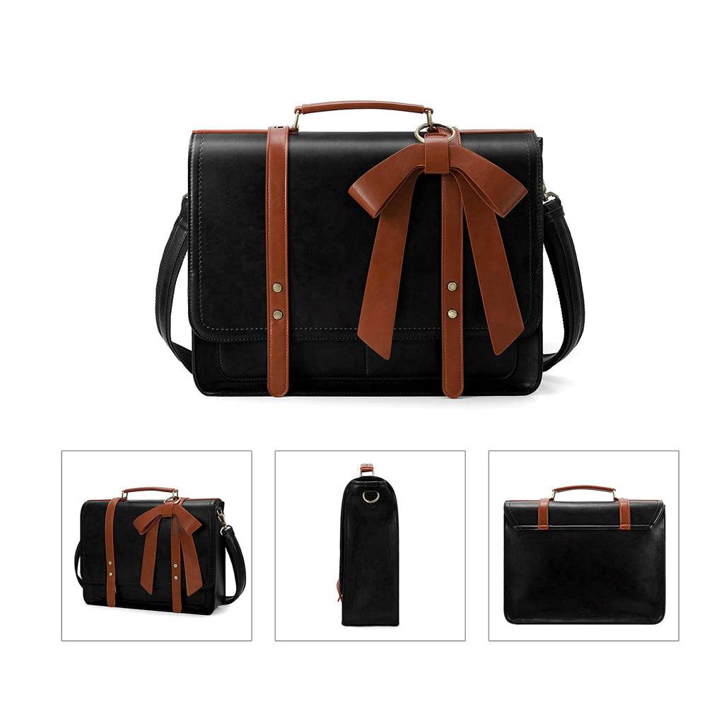 Ecosusi Vintage Bow Briefcase Large - Black